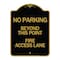 Signmission Beyond This Point Fire Access Lane, Black & Gold Aluminum Sign, 18" x 24", BG-1824-24327 A-DES-BG-1824-24327 - alternate 1